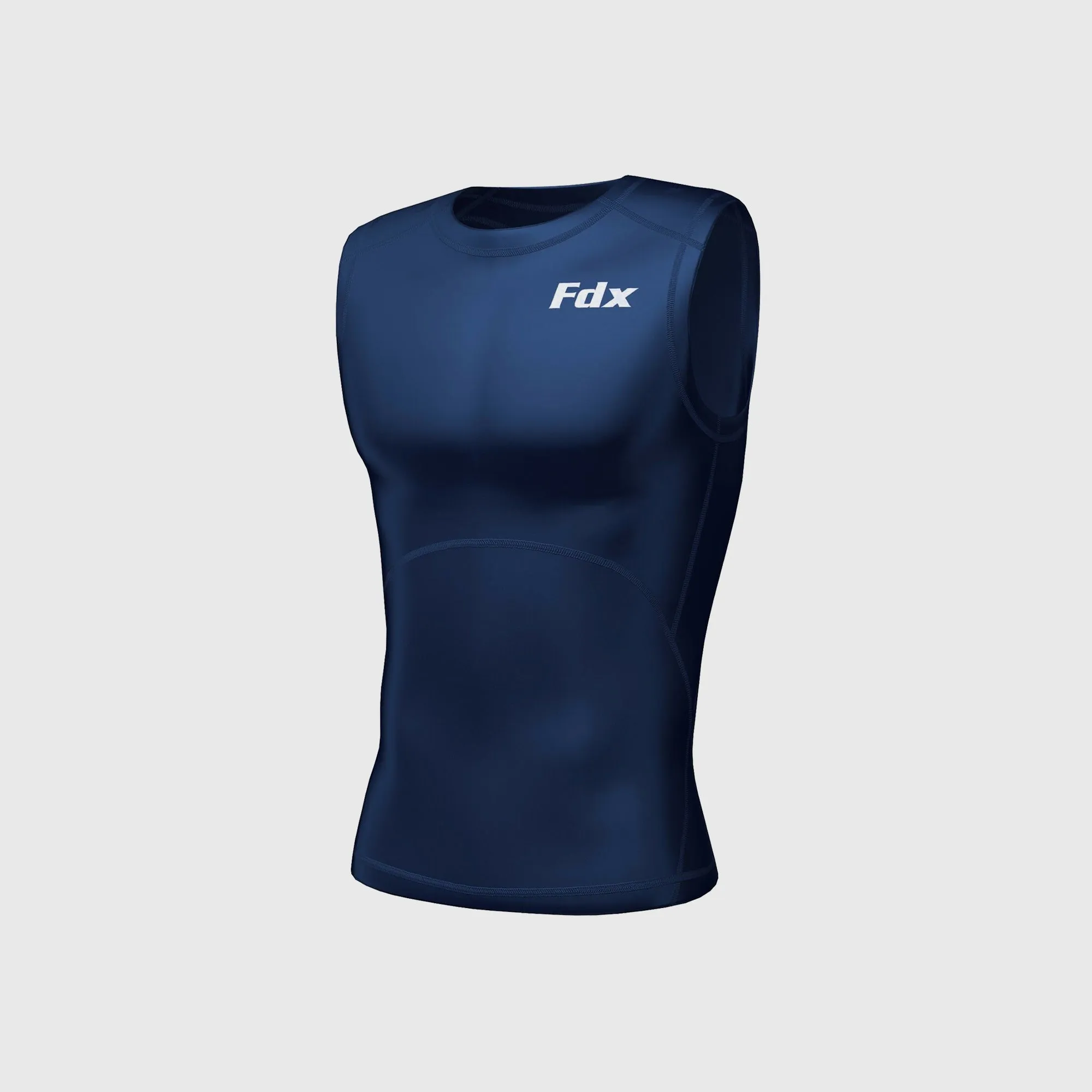Fdx Luniron Navy Blue Men's Sleeveless Summer Base Layer Shirt